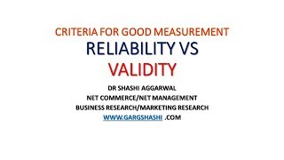 RELIABILITY VS VALIDITY [upl. by Hammock]