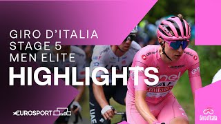 A Day To Forget For The Sprint Teams 😬  Giro DItalia Stage 5 Race Highlights  Eurosport Cycling [upl. by Eiuqcaj383]