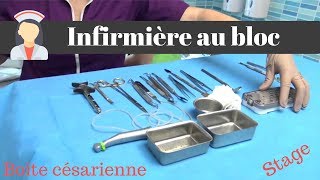 Infirmiere au bloc opératoire stage  césarienne boite dinstrumentsInstrumentiste [upl. by Ahsienahs]