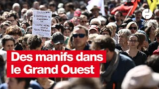 Des manifestations dans le Grand Ouest contre le « coup de force » dEmmanuel Macron [upl. by Aikenat918]