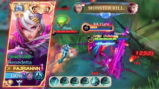 TOP GLOBAL BENEDETTA  BENEDETTA EXP ROTATION  BENEDETTA GAMEPLAY MOBILE LEGENDS [upl. by Anrim]