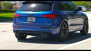 AUDI SQ5 Exhaust system sound with VIBRANT RESONATORS and Muffler Delete [upl. by Picco]