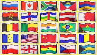 Drawing Flags From 28 Countries  Which One You Country [upl. by Emie]