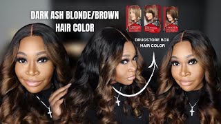 Dark Ash BlondeBrown Hair Color Using Revlon Colorsilk  Drugstore Box Hair Dye  Dolce Mateo [upl. by Bridge286]