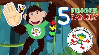 Five Finger Family  Finger Action Song  Monkey Family  Nursery Rhyme  Cheeky Monkey Club [upl. by Ferriter]