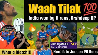 Gazab Victory 🇮🇳 Brilliant Tilak Varma 💯  Unbelievable Jansen 🔥 India vs South Africa 3rd T20 [upl. by Ellerahs]