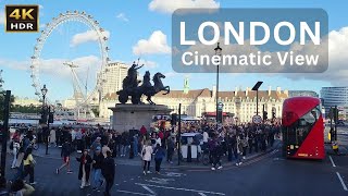 Cinematic Views of London from Double Deck Bus 26 4K HDR [upl. by Petra]