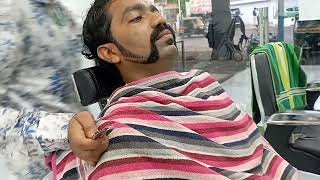 Beard Ko Kaise Set Kare 🪒How to Set Moustache in Saloon [upl. by Colier110]