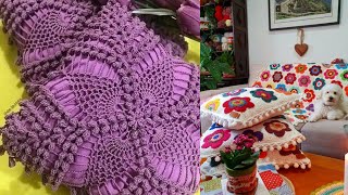 AMAZING TECHNIQUES OF BEAUTIFUL EASY TRENDY CROCHET CUSHION COVERS PILLOWS CASE IDEAS [upl. by Valdemar]