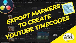 How to Export Markers in DaVinci Resolve 18 to Create YouTube Timecodes  Easy [upl. by Nwahs]