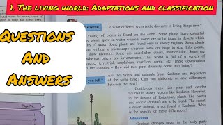 7th Std  Science  Chapter 1 THE LIVING WORLD ADAPTATION AND CLASSIFICATION QUESTIONS AND ANSWERS [upl. by Ecnadnak]