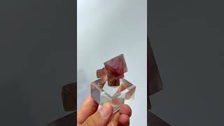 Red octahedral fluoritefluorite calcite minerals gems [upl. by Acenom]