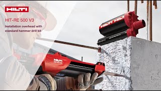 DEMO of Overhead Installation using Hilti HITRE 500 V3 and hammer drill bit [upl. by Ellehcirt680]