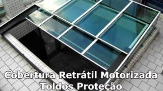 cobertura retráril motorizada toldos proteção [upl. by Asteria]