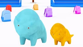 Apprendre les couleurs avec Dino le Dinosaure Maman Dino et les Cartables pour lécole [upl. by Myrt]