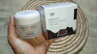 Review of 3W Clinic Crystal White Milky Cream Made in Korea [upl. by Hinch649]