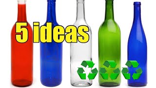 5 ideas para reciclar botellas de cristal [upl. by Willin959]