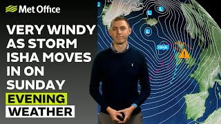 200124 –Rain moves eastwards ahead of Storm Isha– Evening Weather Forecast UK – Met Office Weather [upl. by Ajnat492]