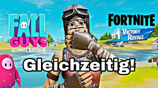 ICH Spiele Fortnite und Fall Guys GLEICHZEITIG und GEWINNE😱 [upl. by Jelene]