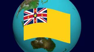 Niue Flag on the Earth [upl. by Eaton23]