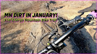 Mountain Biking on Dirt in Minnesota in January  Xcel Energy MTB Trail [upl. by Rothstein]