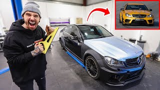 I BUILT MY WRECKED MERCEDES C63 INTO A 4 DOOR AMG BLACK SERIES [upl. by Noemi]