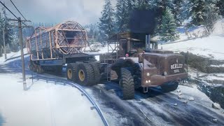 SnowRunner  Berliet T100 6x6  Heavy Trailer Driving Offroad Transporting Turbo Genarator Turbine [upl. by Lapotin]