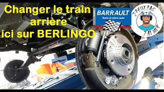 Changer le train arrière  essieu PSA amortisseurtambourmoyeu Ici sur Citroën Berlingo [upl. by Dicks]