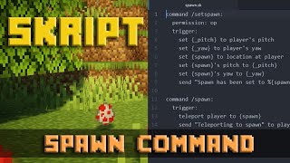 How to make Spawn Command  Minecraft Skript Tutorial [upl. by Benge]