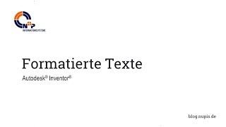 How To Formatierte Texte in Inventor [upl. by Peg267]