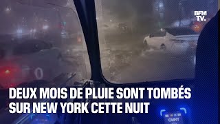 Inondations à New York léquivalent de deux mois de pluies sont tombés durant la nuit [upl. by Zita]