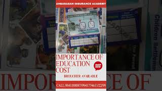 IMPORTANCE OF EDUCATION COSTANBARASAN INSURANCE ACADEMYMDRT [upl. by Star]