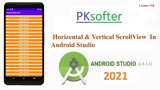 Horizontal and Vertical ScrollView  scroll horizontal in android  scroll vertical in android [upl. by Aydidey]