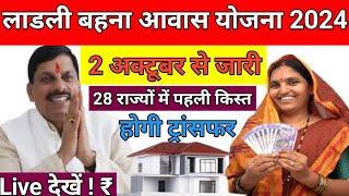 Ladli Behna Awas Yojana Mp 2024 ladli behna awas yojana update  Pm awas Yojana new update [upl. by Vish]