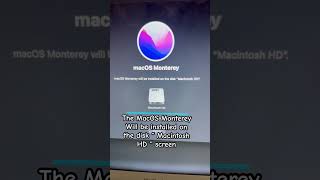 The MacOS Monterey will be installed on the disk “ Macintosh HD “ display on screen during restore [upl. by Elita]