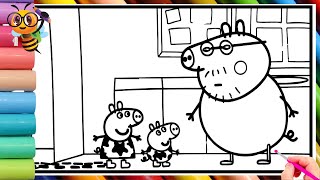 Daddy Pig and Peppa Pig Drawing and Coloring  Peppa Pig Drawing and Coloring Peppa Pig Tales [upl. by Yevette]