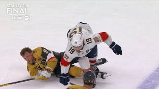 Eichel toe picks into Tkachuks huge hit 2022  2023 Playoffs [upl. by Ursas]