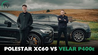 Polestar Volvo XC60 vs Range Rover Velar P400e  Twin Test 4K [upl. by Esimehc44]