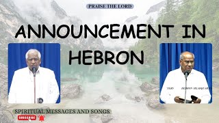 Announcement in Hebron  Bro John subba Reddy [upl. by Eilrahc]