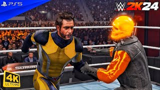 WWE 2K24  Ghost Rider vs Wolverine  Extreme Rules At Summer Slam 24 [upl. by Loftis]