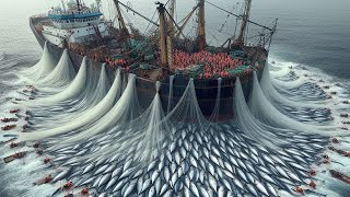 Alaska Fishermen Use Robots to Catch Millions of Giant Salmon This Way  Catch Big Salmon on Boat [upl. by Colp889]