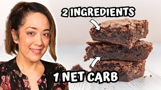 These 1 Net Carb Brownies Only Have 2 Ingredients [upl. by Leoj]