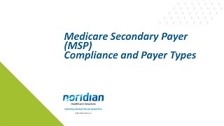 Medicare Secondary Payer MSP Compliance and Types [upl. by Idalina348]