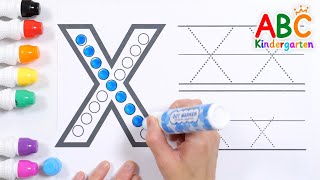 Letter X Learning Kids Educational Video  Learn by Coloring the Letter X with Watercolor [upl. by Arednaxela]