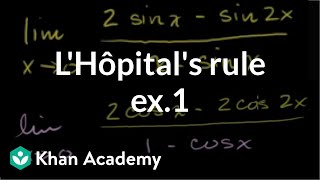 LHôpitals rule example 1  Derivative applications  Differential Calculus  Khan Academy [upl. by Evey]