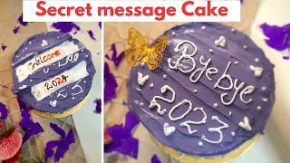 Trending secret message cake New year cakes 2024 fatimacuisine2020 [upl. by Nanaj]