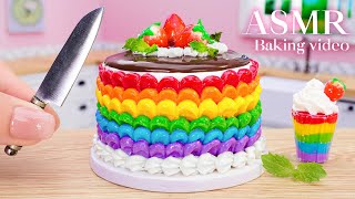 Mini Rainbow Chocolate Strawberry Cake 🌈🍓 ASMR Miniature Baking Videos Compilation [upl. by Esirec]