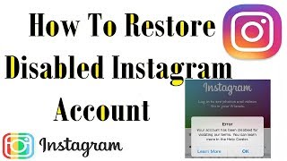 How To Restore Disabled Instagram Account [upl. by Wil]