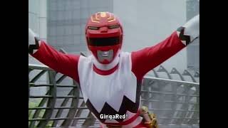 Kyukyu Sentai GoGoFive vs Gingaman Team Up Transformation And Roll Call [upl. by Ynaffet]