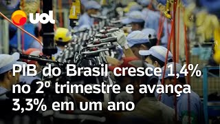 PIB do Brasil cresce 14 no 2º trimestre e avança 33 em um ano [upl. by Eseila298]